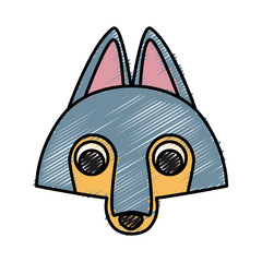 Wolf cartoon animal icon vector illustration graphic design