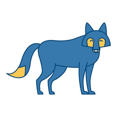 Wolf cartoon animal icon vector illustration graphic design