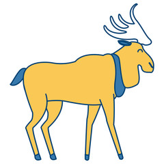 Reindeer animal cartoon icon vector illustration graphic design