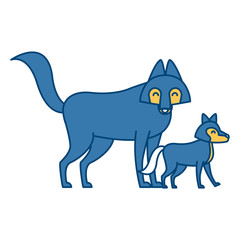 Wolf cartoon animal icon vector illustration graphic design