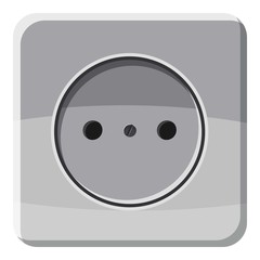 Electric outlet icon, cartoon style