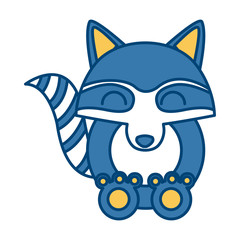Racoon animal cartoon icon vector illustration graphic design