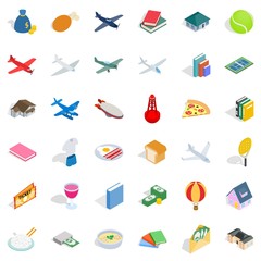 Plurality icons set, isometric style