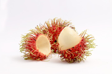 fresh rambutan isolated on white background.