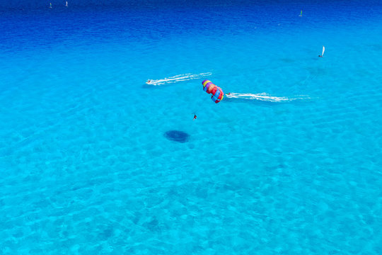 Watersports Activity Birds Eye View At Caribbean Ocean