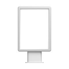 Blank 3D illustration isolated city light panel mock-up