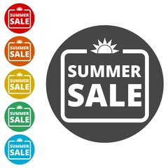 Summer Sale icons set - vector illustration 