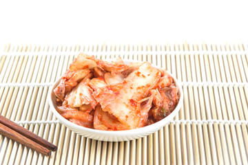 kimchi-vegetable fermented with spice. korean popular and delicious cuisine, healthy food concept.