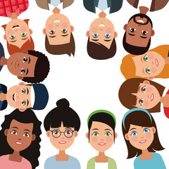 Young friends cartoon icon vector illustration graphic design