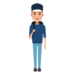 Young man cartoon icon vector illustration graphic design