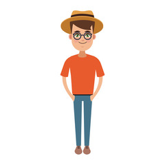 Young man cartoon icon vector illustration graphic design