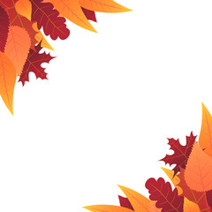 Autumn Background with leaves for shopping sale or promo poster and frame leaflet or web banner. Vector illustration template.