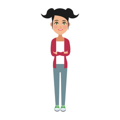 Young woman cartoon icon vector illustration graphic design