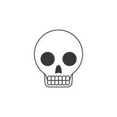 skull, outline icon with teeth