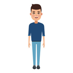 Young man cartoon icon vector illustration graphic design