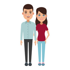 Young couple cartoon icon vector illustration graphic design