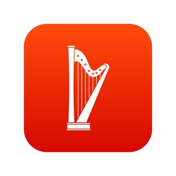 Harp icon digital red