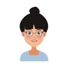 Young woman cartoon icon vector illustration graphic design