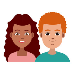 Young couple cartoon icon vector illustration graphic design