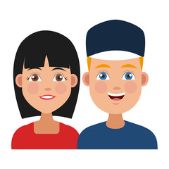 Young couple cartoon icon vector illustration graphic design
