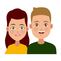 Young couple cartoon icon vector illustration graphic design