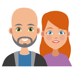 Young friends cartoon icon vector illustration graphic design