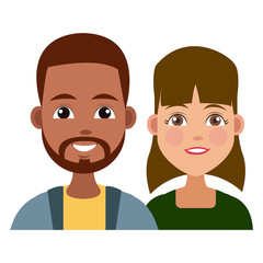 Young friends cartoon icon vector illustration graphic design