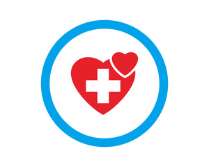 red heart medical healthcare pharmacy hospital clinic icon image vector