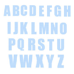 Cet blue vector alphabet letter with polka dots isolated on Grey background