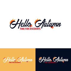 Autumn fall logo and Emblem. Vector Illustration.