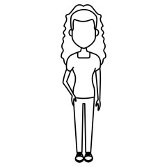 Young woman cartoon icon vector illustration graphic design