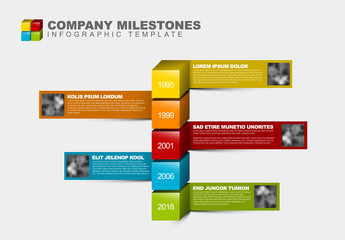 Vector Infographic Company Milestones Timeline Template