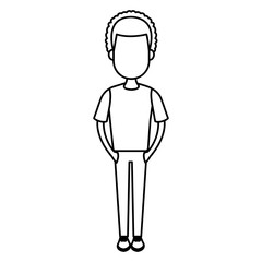 Young man cartoon icon vector illustration graphic design