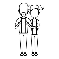 Young couple cartoon icon vector illustration graphic design