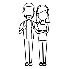 Young couple cartoon icon vector illustration graphic design