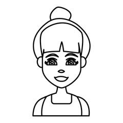 Young woman cartoon icon vector illustration graphic design