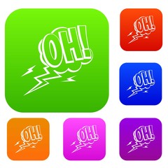 Oh, speech bubble set color collection