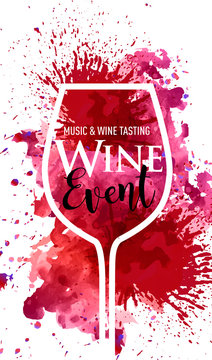 Wine Banner, Watercolor