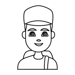 Young man cartoon icon vector illustration graphic design