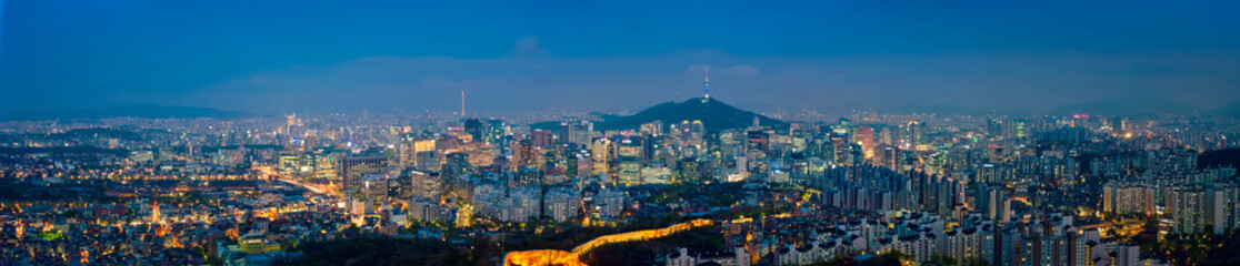 Fototapeta na wymiar Seoul skyline in the night, South Korea.