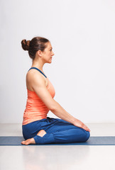 Fototapeta premium Woman in Hatha yoga asana Vajrasana