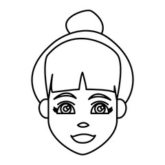 Young woman cartoon icon vector illustration graphic design