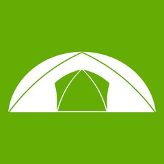 Dome tent for camping icon green