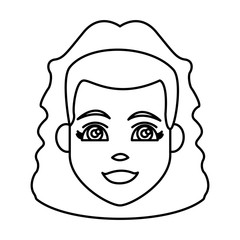 Young woman cartoon icon vector illustration graphic design