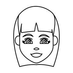 Young woman cartoon icon vector illustration graphic design