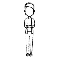 Young man cartoon icon vector illustration graphic design