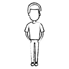 Young man cartoon icon vector illustration graphic design