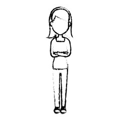 Young woman cartoon icon vector illustration graphic design