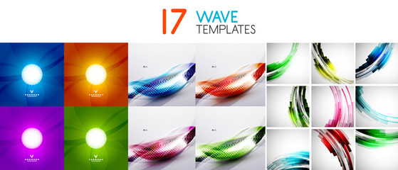 Vector collection of bright wave templates