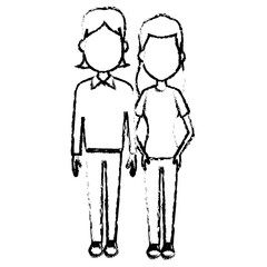 Young couple cartoon icon vector illustration graphic design